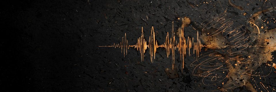 A voice waveform drawn in ink