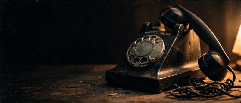 Vintage black rotary telephone receiver
